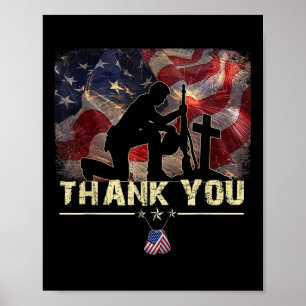 Distressed Memorial Day Shirt Flag Military Boots  Poster