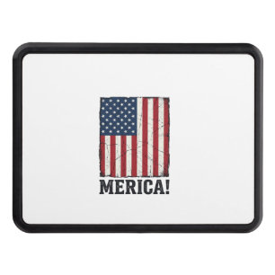 Distressed Merica Flag Patriotic Vector Shirt Desi Hitch Cover