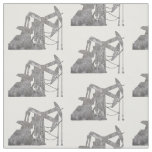 Distressed Metal Oil Pumping Unit Design Fabric