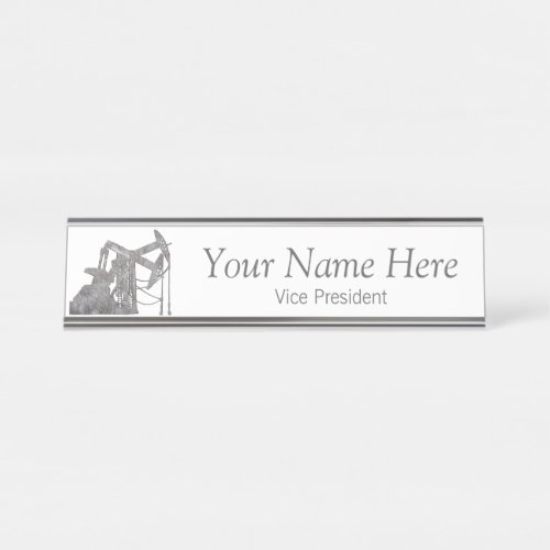 Distressed Metal  Oilfield  Personalized Design Desk Name Plate