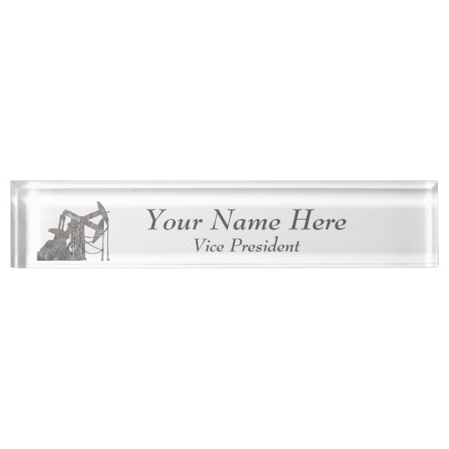 Distressed Metal | Oilfield | Personalized Design Desk Name Plate (Front)