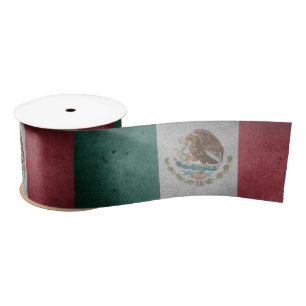 Distressed Mexican Flag Satin Ribbon