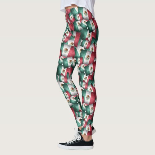 Distressed Mexican Flags Leggings