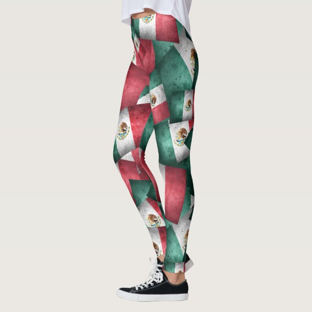Distressed Mexican Flags Leggings (Left)