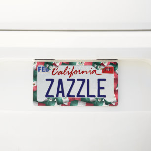 Distressed Mexican Flags License Plate Frame