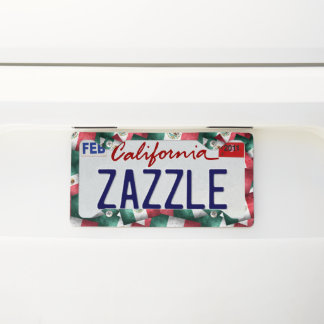 Distressed Mexican Flags License Plate Frame