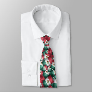 Distressed Mexican Flags Neck Tie