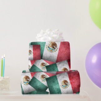 Distressed Mexican Flags Wrapping Paper