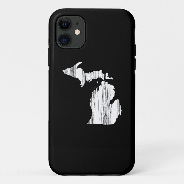 Distressed Michigan State Outline Case-Mate iPhone Case (Back)
