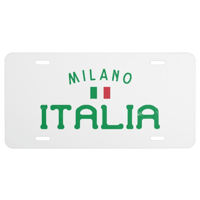 Distressed Milano Italia (Milan Italy) License Plate (Front)