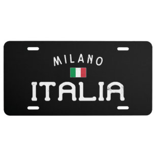 Distressed Milano Italia (Milan Italy) License Plate