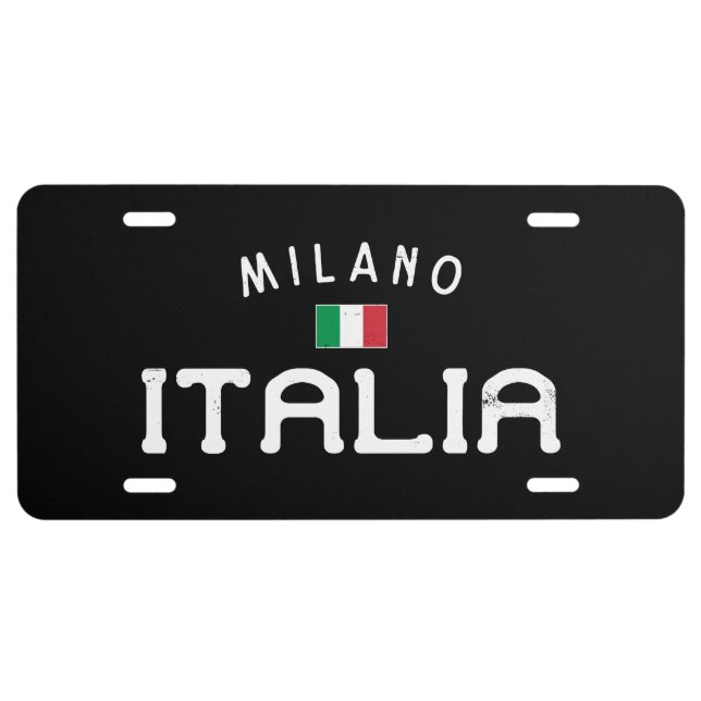 Distressed Milano Italia (Milan Italy) License Plate (Front)