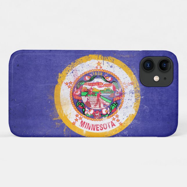 Distressed Minnesota State Flag Case-Mate iPhone Case (Back (Horizontal))