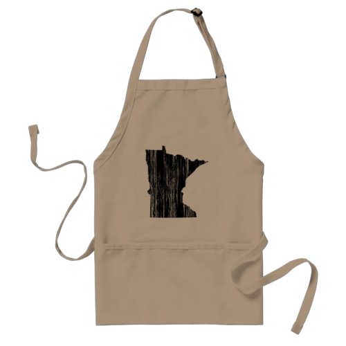 Distressed Minnesota State Outline Adult Apron