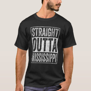 Distressed Mississippi Outfit MS Straight Outta Mi T-Shirt