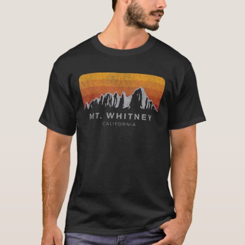 Distressed Mt Whitney California Sunrise Gift Men T_Shirt