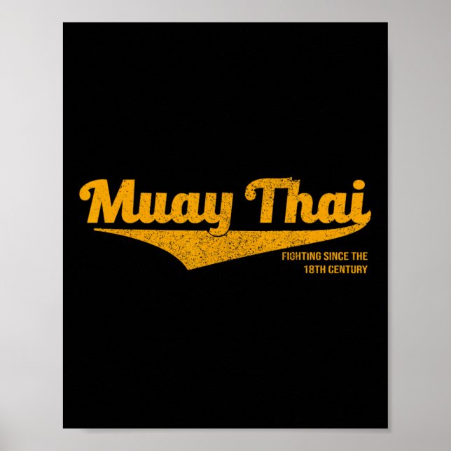 Distressed Muay Thai Kickboxing , Mma, Bjj, Thaila Poster (Front)