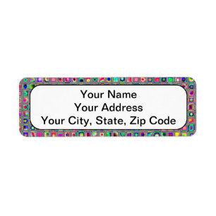 Distressed Multicolored 'Glass' Tiles Pattern Label