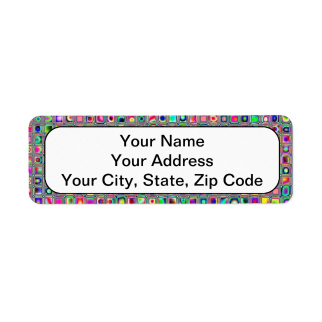 Distressed Multicolored 'Glass' Tiles Pattern Label (Front)