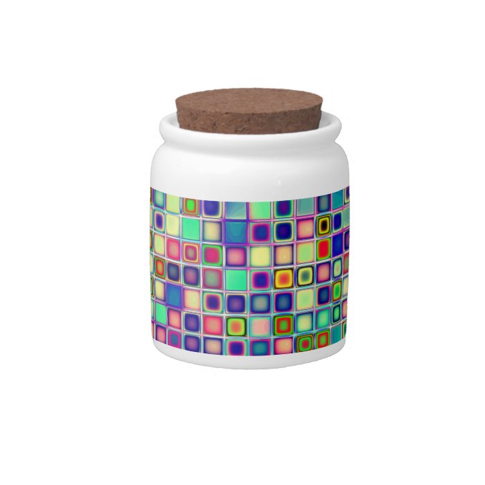 Distressed Multicolored 'Gumdrops' Tiles Pattern Candy Dishes