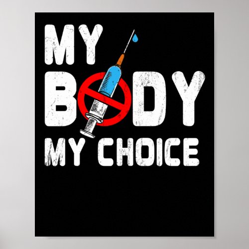 Distressed My Body My Choice No Forced Vaccines Poster