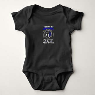 Distressed My Grandson Is A Police Officer Gift Baby Bodysuit