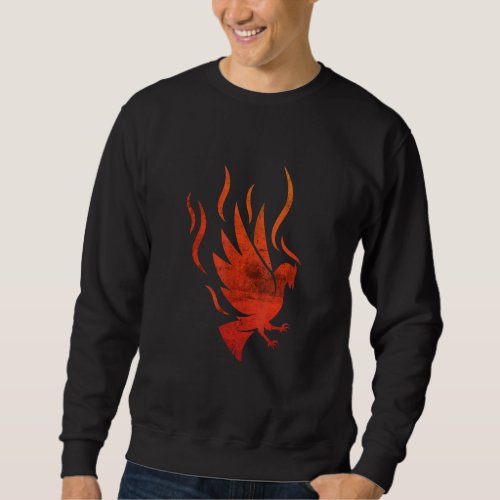 Distressed Mythical Bird Phoenix Fantasy Rising Fi Sweatshirt