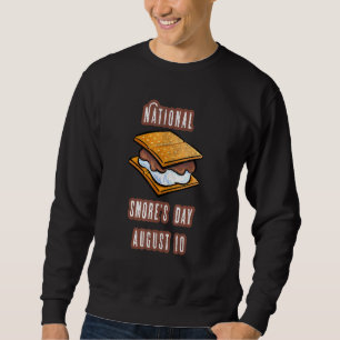 Distressed National Smores Day Marshmallow August Sweatshirt
