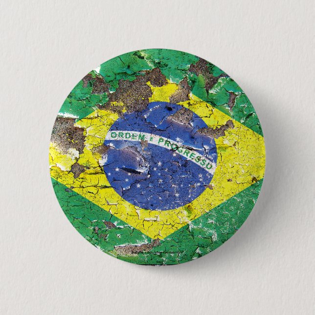 Distressed Nations™ - Brazil (button) Button (Front)