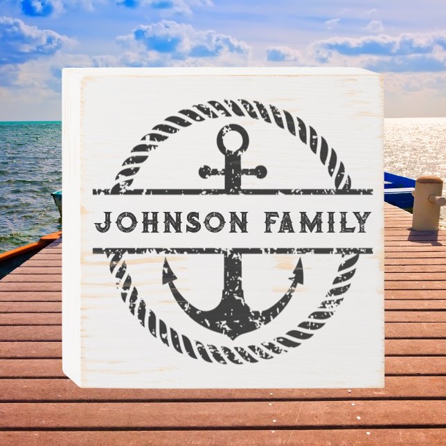Distressed Nautical Anchor  Wooden Box Sign (Creator Uploaded)