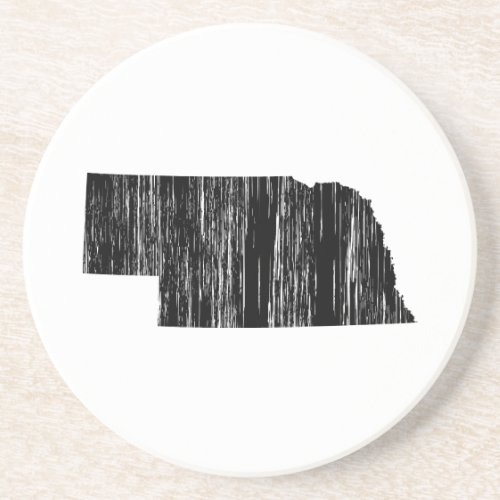 Distressed Nebraska State Outline Sandstone Coaster