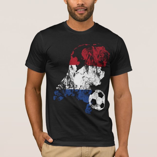 Distressed Netherlands Soccer T-Shirt (Front)