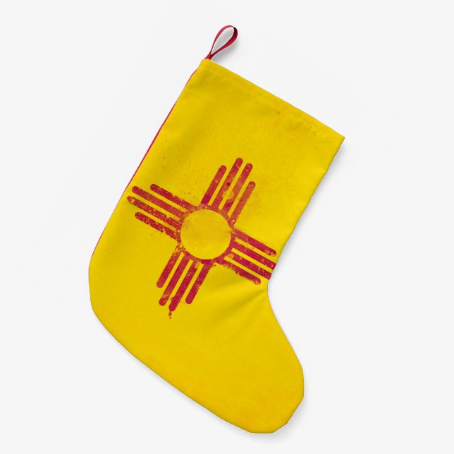 Distressed New Mexico Small Christmas Stocking (Front (Hanging))