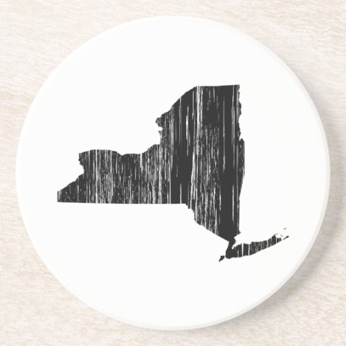 Distressed New York State Outline Drink Coaster