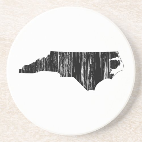 Distressed North Carolina State Outline Drink Coaster