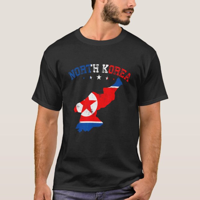 Distressed North Korea Flag Men Women Kids Patriot T-Shirt (Front)