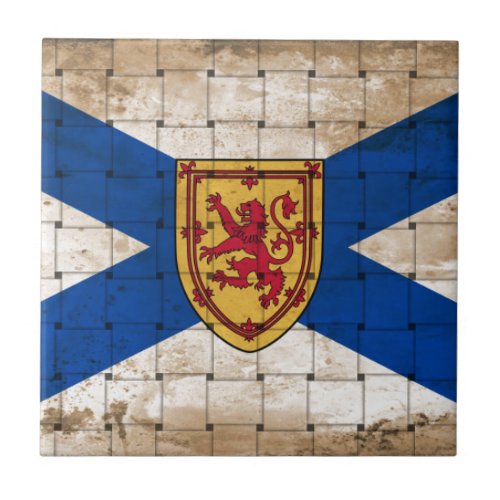 Distressed Nova Scotia Flag Ceramic Tile