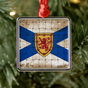 Distressed Nova Scotia Flag Metal Ornament