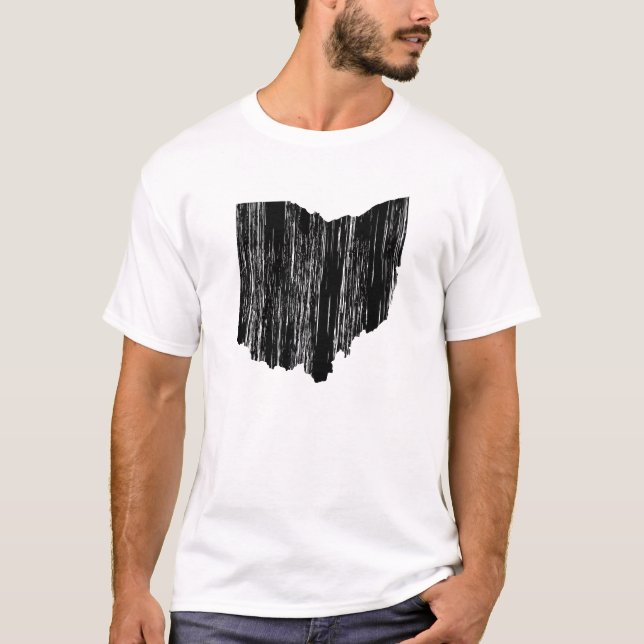 Distressed Ohio State Outline T-Shirt (Front)