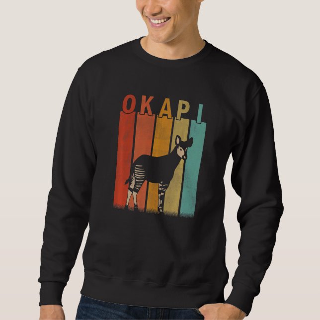 Distressed Okapi  Men Women Kid Cute Okapi Retro Sweatshirt (Front)