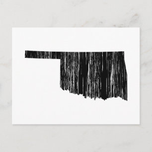 Distressed Oklahoma State Outline Postcard