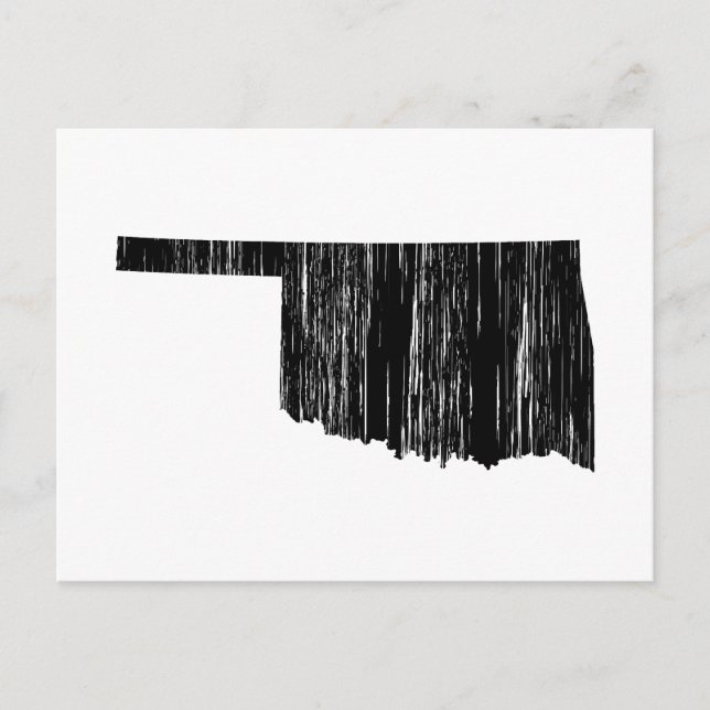 Distressed Oklahoma  State Outline Postcard (Front)
