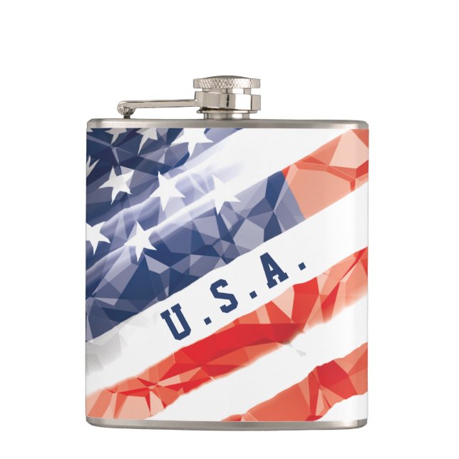 Distressed Old American Flag Flask (Front)