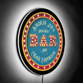 Distressed Old Fashioned Personalized Home Bar LED Sign (Angle)