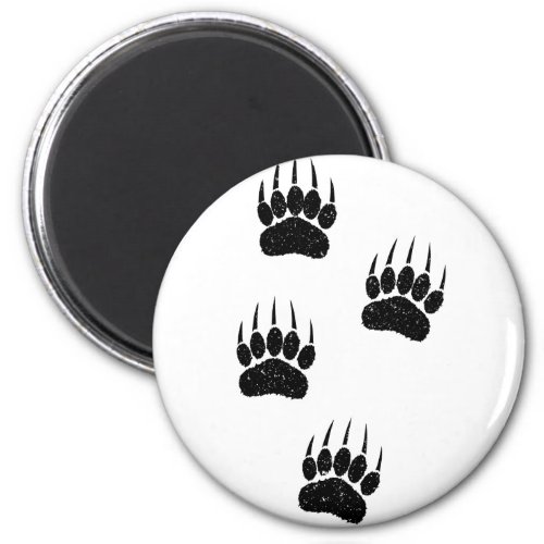 Distressed Old Paper Print Black Bear Paws Magnet