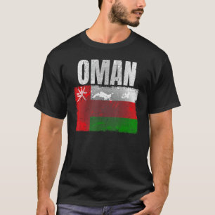 Distressed Oman Flag Graphic For Men Women Kids Om T-Shirt