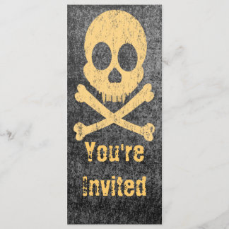 Distressed Orange Skull Invitations