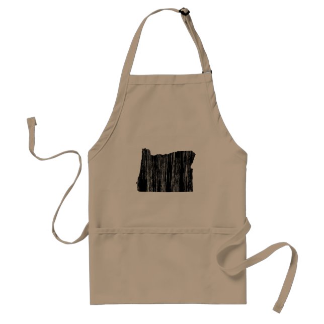 Distressed Oregon State Outline Adult Apron (Front)