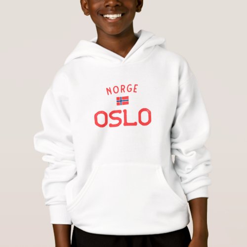 Distressed Oslo Norge Norway Boys Hoodie