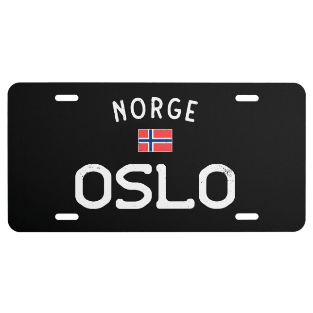 Distressed Oslo Norge (Norway) License Plate (Front)